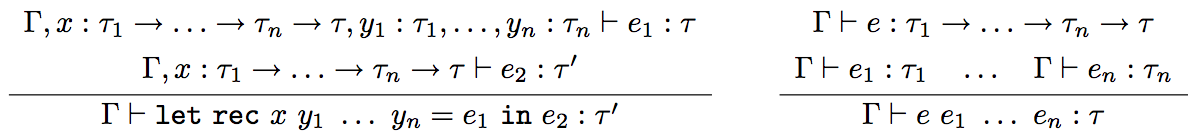 Typing Rules for let rec (the LHS)
